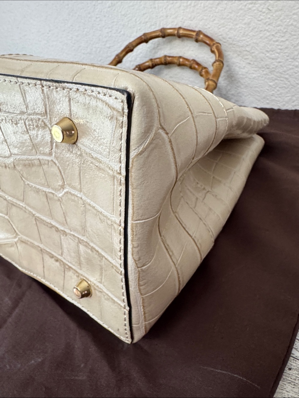 Pratesi Sarteano Croc Embossed Leather Bag - Picture 9 of 16